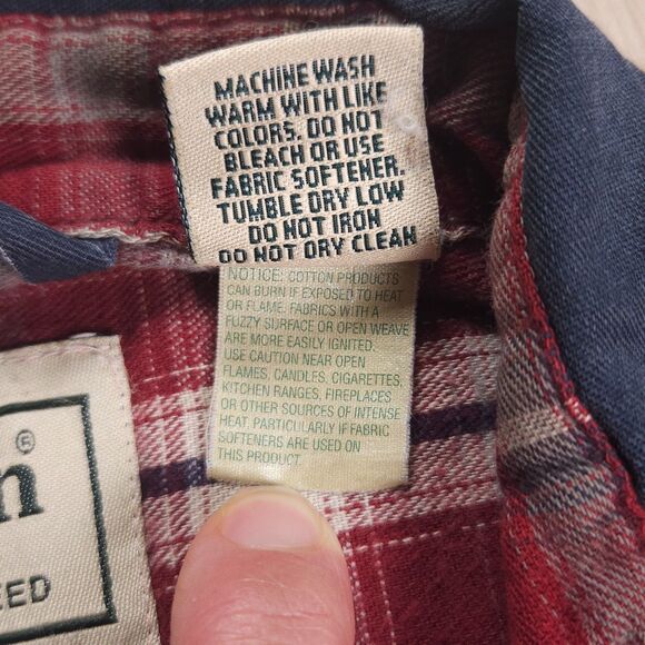 Vintage LL Bean Flannel Plaid Lined Barn Chore Shirt Jacket Shacket Mens L Blue - Picture 8 of 16